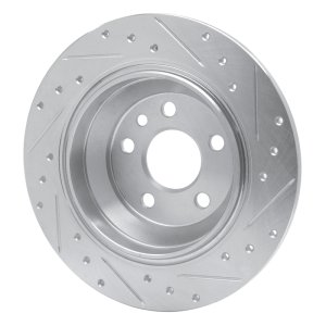 Volvo S80 Brake Rotor (1) - Rear Left - R1 Concepts - Drilled & Slotted - Silver - `07-`10